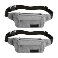 2pcs Hiking Waist Bag Double Pockets Fishing Travel Water Resistant Outdoor Sports Fanny Pack Running Portable Training