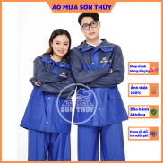 Bộ áo mưa nhựa Sơn Thủy - bộ quần áo đi mưa mưa PVC không thấm nước K12