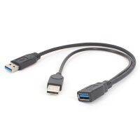 สาย3.0 Usb สายชาร์จคู่อะแดปเตอร์ Y ตัวผู้กับสายสายปลั๊กตัวเมียคุณภาพสูง30ซม.