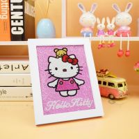 ชุดภาพวาดเพชร Sanrio Hello Kitty น่ารัก5d การ์ตูนโมเสกเพชรกลม Diy ตกแต่งเย็บปักถักร้อย Children39งานฝีมือ; S Y2k