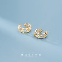 Ear Clip Female Korean Style Fashion Refined Rhinestone Four-Angle Star Simple Non-Pierced Earrings