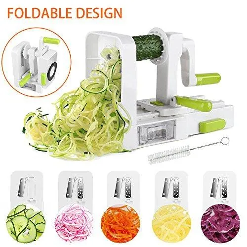 NEWLY IMPROVED] Vegetable Spiralizer, 5 Blade Spiralizer Vegetable Slicer, Veggie  Pasta Spaghetti Maker, Foldable Design with Cleaning Brush & Super Strong  Suction Pad By Uvistare[Pre-Order] | Lazada Singapore