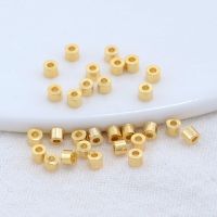 100 PCS 14K Gold Color Plated Brass Barrel Beads Mini Spacer Beads For Bracelet High Quality Diy Jewelry Accessories Beads