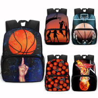 13 Inch Basketball Print Children School Bags Kids Kindergarten Backpack Canvas Shoulder Bags Boys Schoolbag Book Bag Gift