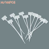 50/100pcs Nylon Cable Ties Easy Mark Plastic Tag Markers Self Locking Zip Network Loop Wire Straps Label Muti Purpose 11cm
