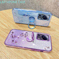 L &amp; F เคสโทรศัพท์ขาตั้งโทรศัพท์ Xiaomi Cadi 2ชุบ Rhinestone ไล่ระดับสีเงาฝาหลังโทรศัพท์ Xiaomi13Lite