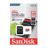 Sandisk MicroSD Ultra Class 10 100MB/S - 128GB (SDSQUNS_0128G_GN3MN) ( เมมโมรี่การ์ด ไมโครเอสดี การ์ด ) การ์ดหน่วยความจำ