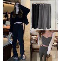 KOREA TROUSERS?(490฿ฟรีส่ง) กางเกงเอวสูงขายาว ทรงน่ารักมาก ดีเทลขอบเอวเว้า สวยแซ่บ เพิ่มความชิคที่ปลายขาผ่า งานป้ายWG.WE