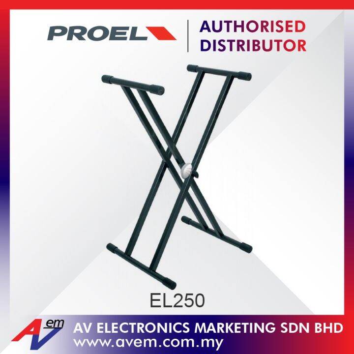 PROEL EL250 (EL250) “EASY LOCK” adjustment system professional keyboard stand, double