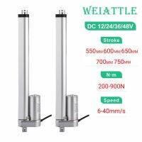 ไดรฟ์เชิงเส้น550Mm 600Mm 650Mm 700Mm 750Mm จังหวะ DC 12-48V 200-900N มอเตอร์เชิงเส้น Motor Listrik 6-40Mm/S อุปกรณ์เสริมความเร็ว