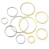 ELEGANT 20pcs 15/20/25/30/35/40mm 316 Stainless Steel Gold Plated Earrings Rings Big Circle Ear Wire Hoops Pendant DIY Jewelry Findings