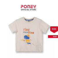 เสื้อยืดแขนสั้น พิมพ์ลาย Poney Boys Beige Firefighter Saurus สําหรับผู้ชาย