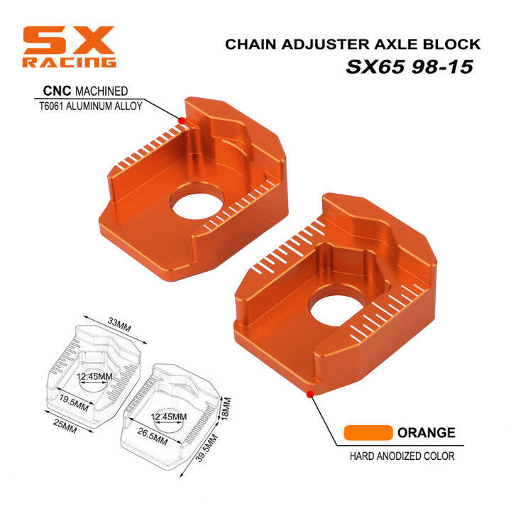 รถจักรยานยนต์-cnc-ด้านหลังปรับโซ่เพลาสำหรับ-ktm-sx65-sx-65-1998-1999-2000-2001-2002-2003-2004-2005-2006-2007-2008-2015