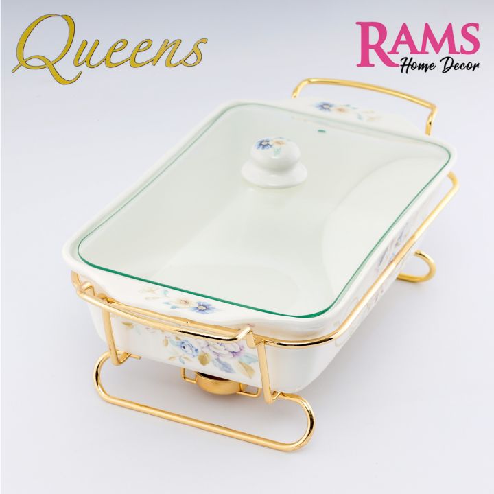 Queens 3.5L Premium Porcelain Chafing Dish with Metal Rack