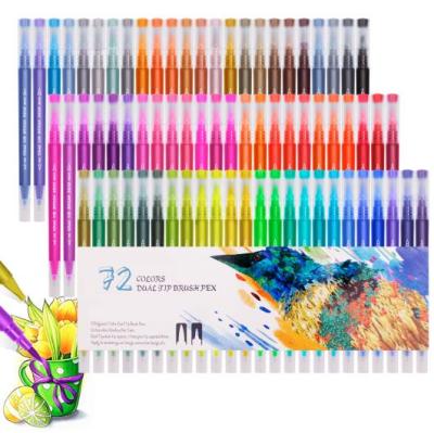 2021Dual Head Brush Pen Fineliner Watercolor Markers Drawing Set Professional for Kids ,for Graffiti Manga Sketching Art Markers Set