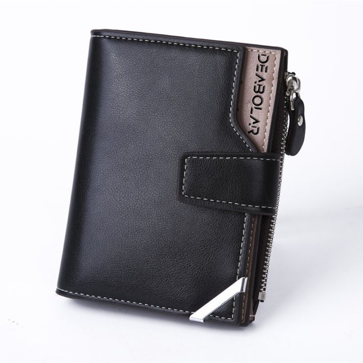 new-business-casual-mens-zipper-hasp-short-wallet-small-vertical-locomotive-british-multi-function-card-holder-purse-wallets