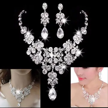 White stone bridal jewelry on sale sets