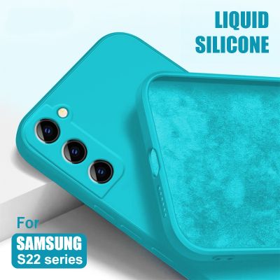 「Enjoy electronic」 Square Liquid Silicone Case For Samsung Galaxy S22 S21 S20 Ultra Plus FE S10 A73 A72 A71 A53 A52 A51 A33 A32 A31 4G 5G A12 Cover