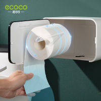 ecoco Toilet Roll Holder, Toilet Paper Box Waterproof, Tissue Box Wall Mounted, Paper Roll Holder for Ho and Home