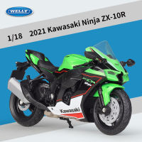 WELLY 1:18คาวาซากินินจา ZX10R แม็กซ์ Die Cast รถจักรยานยนต์รุ่นของเล่นยานพาหนะคอลเลกชัน Autobike ปิดถนน Autocycle ของเล่นรถ