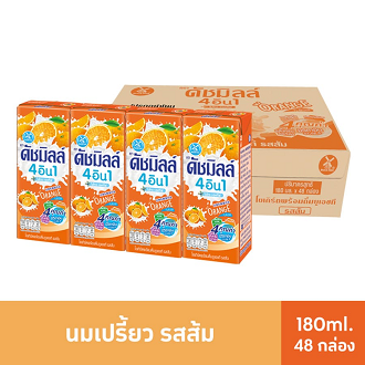 ดัชมิลล์ นมเปรี้ยว UHT รสส้ม 180 มล. (ยกลัง 48 กล่อง)