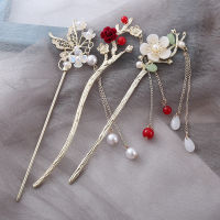 Ancient style hair accessories, tassel hairpins, womens high-end sense, ancient clothing hairpins, headwear, Hanfu Qipao hairpins, step swaying accessories  FD0M