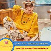 ?Clearance Price? L Size Cartoon pattern velvet coral flannel thickened pajamas/ ชุดนอนเด็กผู้หญิง / ชุดนอนผู้หญิง