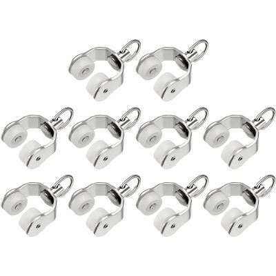 50 Pcs Twin Wheeled Carriers Drapery Rail Sliding Glider Stainless Steel Curtain Pulley Curtain Orbital Muffle Wheel for Home Window Curtain Tracks
