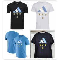 shot goods 2022 Argentina messi three star champion cotton T-shirt