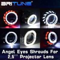 Britune 2.5โปรเจคเตอร์ S Hrouds LED นางฟ้าตาฝาสำหรับเลนส์ทดสอบสองซีนอนเลนส์ไฟหน้าครอบคลุมติดตั้งเพิ่มไฟรถยนต์อุปกรณ์เสริม