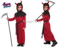 คอสตูมแฟนซีเด็กปีศาจสีแดง Red devil Kids costume Halloween fancy ที่เด็ก ๆ ชื่นชอบ ในเซ็ทมีผ้าคลุม ฮู้ด และผ้ารัดเอว ชุดใส่สบาย ไซส์ 110 - 140 cm.