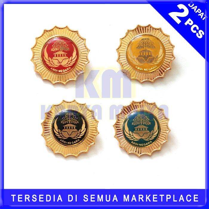 Km Pin Logo Abdi Negara Korpri Warna Biru Merah Hitam Kuning