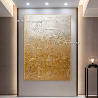 Gold Foil 100 Hand Painted Texture Wall Art Picture Modern Abstract Oil Painting On Canvas For Living Room Home Decor No Frame