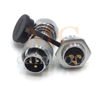 ✑✴✇ WS20 3pin Metal Power Connector Electrical Waterproof Power Supply Plug Socket Aviation Bulkhead Connector(3pin Whole Metal Ty