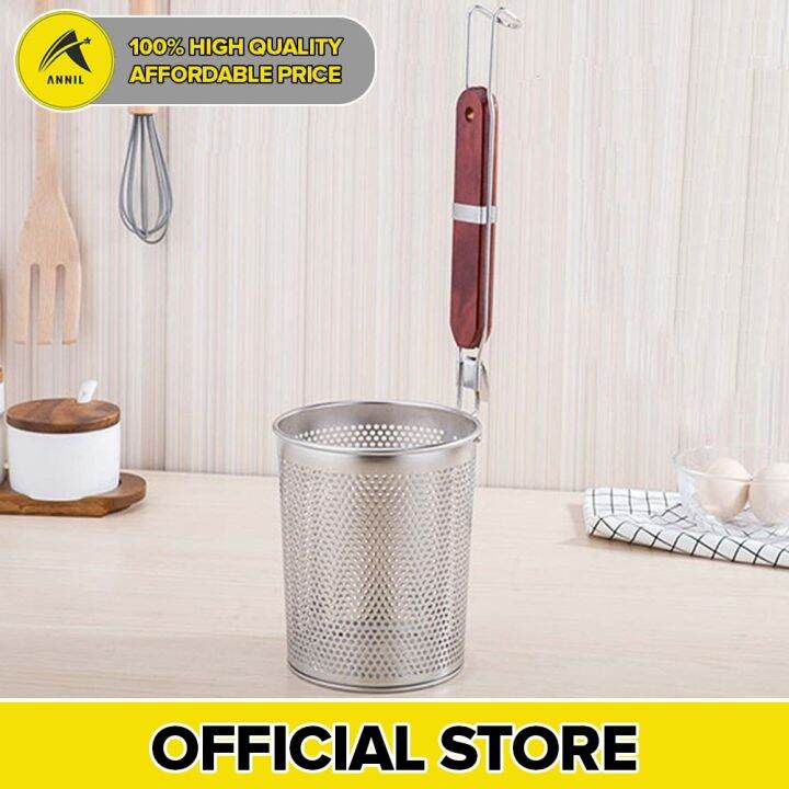 Soaringjimmcq116 Annil Stainless Steel Mesh Food Strainer Basket Noodle