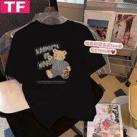 Foreign Trade Womens Clothing Wholesale 2023 Summer New Cartoon Bear Printed Short Sleeve T-shirt Daily Loose Casual Top