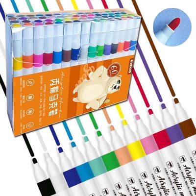 【CC】✸✱  12/36/60color acrylic markers Painting pens Paint art Markers for fabric Mug Glass Wood Fabric Canvas graffiti