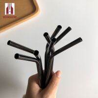 Wowshine Factory Free Shipping Gun Black 8 straws+2 brushes stainless steel straws 10pcs/set Specialty Glassware