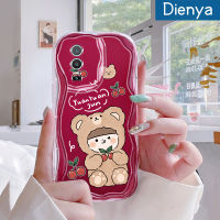 Dienya เคสสำหรับ VIVO Y76 Y76s Y74s 5G,Y36 Y77 Y77E 5G Y78 Y78 5G + 5G IQOO Z6 Lite 5G เคสเนื้อครีมรูปหมีเชอร์รี่เคสนิ่มกันกระแทกเคสโทรศัพท์โปร่งใส TPU ซิลิกาแบบใสเจลป้องกันการตกหล่นเลนส์กล้องถ่ายรูปฝาครอบป้องกัน