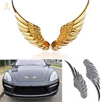 LOMBARDY Angel Wing 1คู่ Eagle Wing สติกเกอร์โลหะตกแต่งท้ายรถสเตอริโอสติกเกอร์รูปปีก3D สติกเกอร์ตกแต่งโลโก้รถยนต์สติ๊กเกอร์ตกแต่งรถอัตโนมัติ