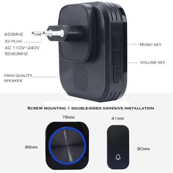 smatrul-self-powered-waterproof-wireless-doorbell-door-bell-night-light-no-battery-eu-plug-smart-home-1-2-button-1-2-receiver