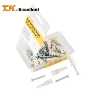 25 Set Nylon Ribbed Anchor Wall Drywall Plastic Nylon Anchor Self Drilling Drywall Plastic Anchors with Screws