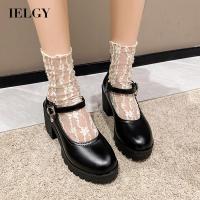 IELGY  Retro ความสูงที่เพิ่มขึ้นรองเท้าไม่มีส้นเข็มขัดหัวเข็มขัดทนต่อการสึกหรอของผู้หญิง