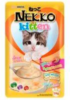 Nekko kitten อาหารเปียกแมวลูกแมว สูตรทูน่ามูสผสมแซลมอน 70 กรัม x1 ซอง อายุ 1 เดือนขึ้นไป เนื้อทานง่าย