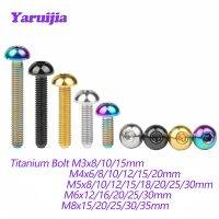 {““》 Yaruijia สลักเกลียวไทเทเนียม M3/M4/M5/M6/M8x6/8/10/12/15/16/18/20/25/30/35Mm สกรูหัวหัวอัลเลนกลมครึ่งชิ้นส่วนสำหรับจักรยานเสือหมอบ