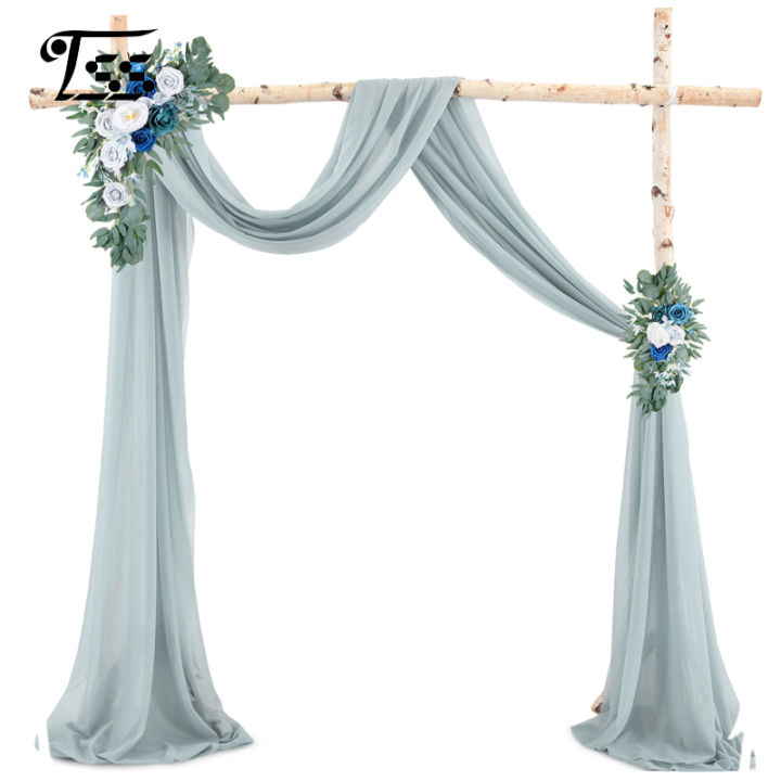 ม่านโปร่งสำหรับงานแต่งงานใยผ้าผ้าม่านแขวนกลางแจ้งผ้าม่านบังแสงถ่ายภาพสำหรับของตกแต่งงานแต่งงาน-2ft-x-18ft