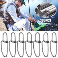 【CW】 100pcs/lot Hot tackle Fast lock Durable Fishing Hanging Oval Split Rings Swivel