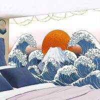 Japan Kanagawa Waves Printed Hanging Tapestry Sun Wall Hanging Tapestries Boho Bedspread Yoga Mat Blanket