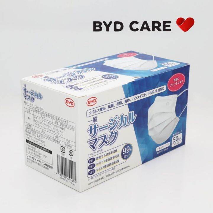 byd 3 ply face mask