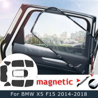 รถ Windows Magnetic Sunshade สำหรับ BMW X5 F15 2014-2018 3rd Generation Auto Side Windows Sun Visor Shield ตาข่าย Sun Shade Protect